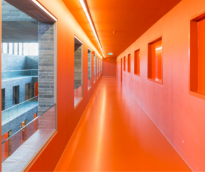 orange interior walls